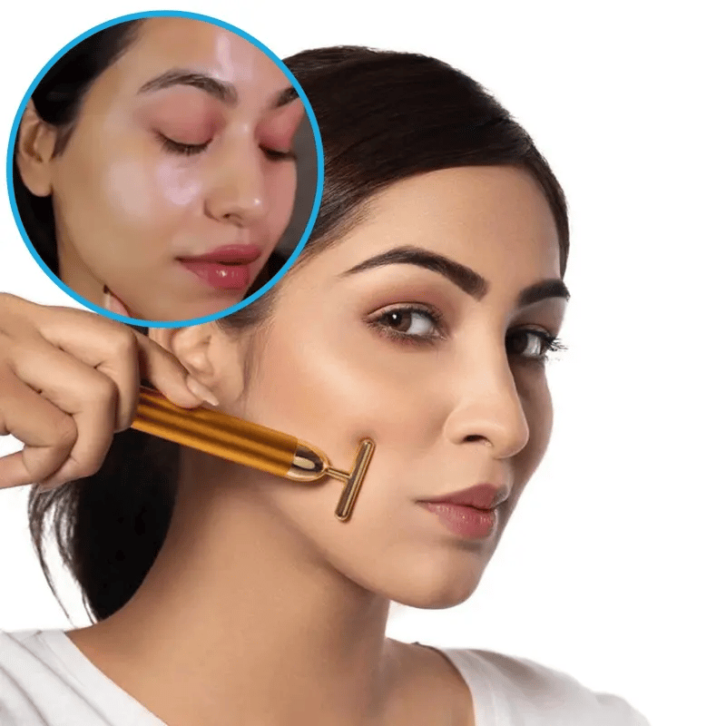 π₯ HOT SALE π₯ 24K Gold T-Shape Vibrating Face Massager π50% OFFππ