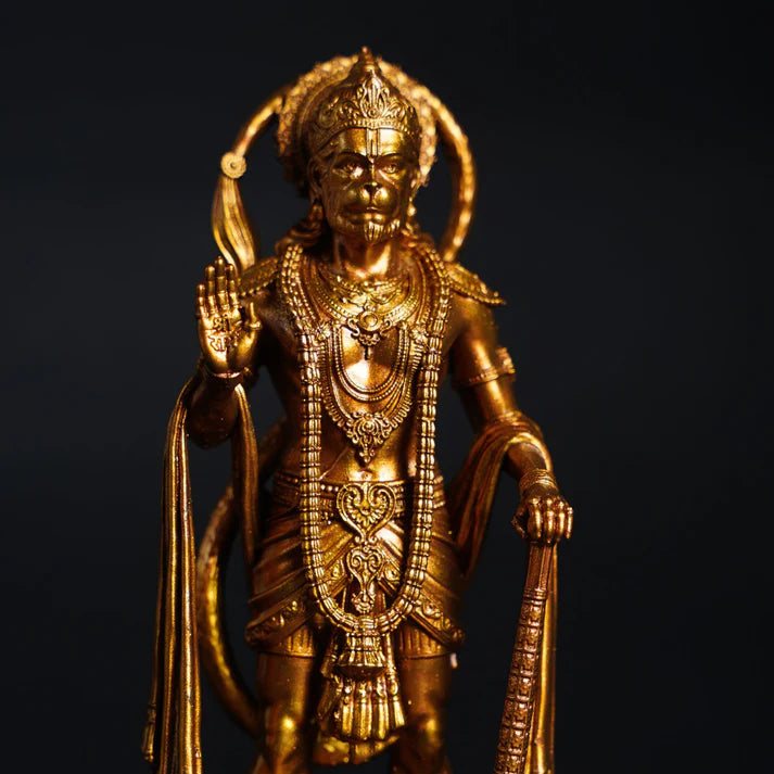 Bahubali King of Sarangpur Hanuman ji Antique Gold (Home Decor, Car Dashboard, Home Temple, Gift)
