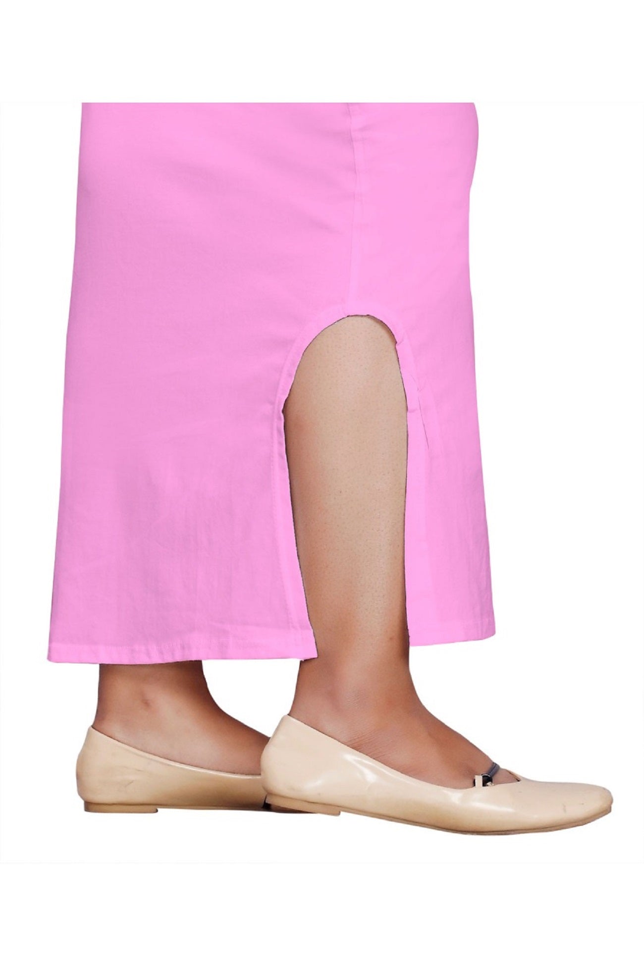 Women Saree Shapewear with Side Slit in Baby Pink (Petticoat)