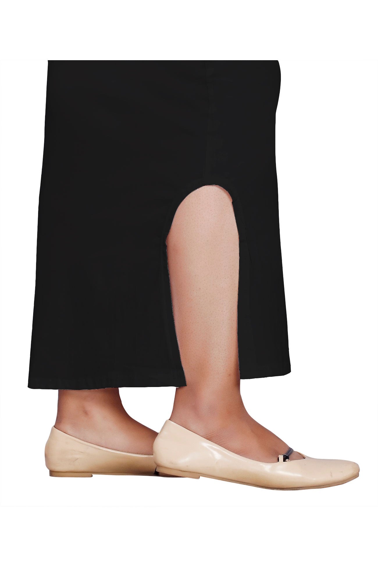 Women Saree Shapewear with Side Slit in Black (Petticoat)