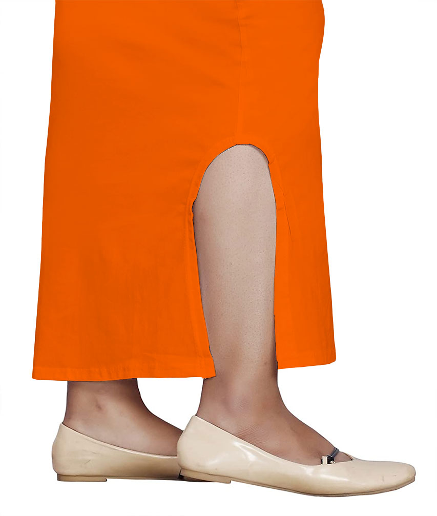 Women Saree Shapewear with Side Slit in Orange (Petticoat)