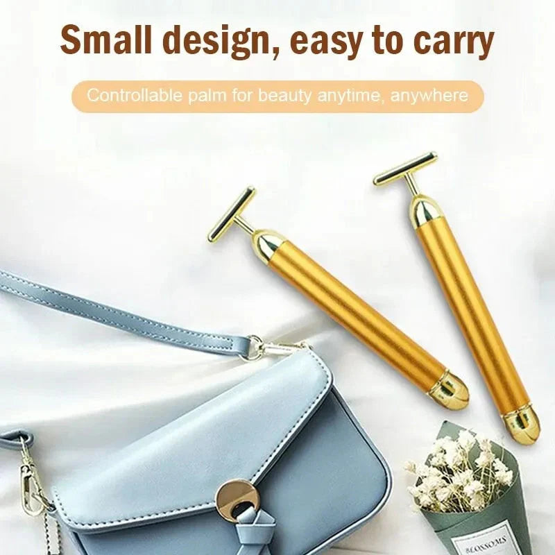 🔥 HOT SALE 🔥 24K Gold T-Shape Vibrating Face Massager 🌟50% OFF🌟🌟