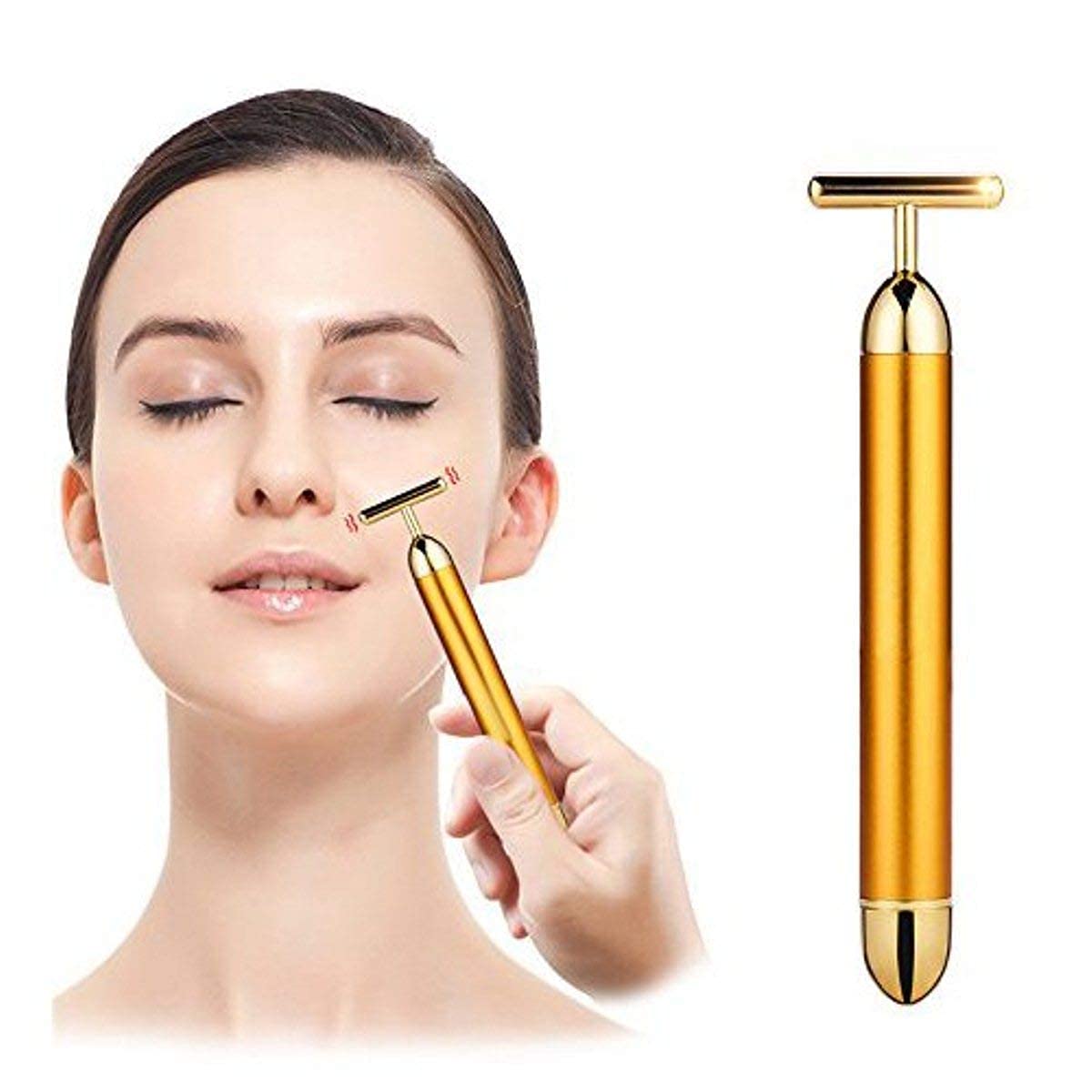 🔥 HOT SALE 🔥 24K Gold T-Shape Vibrating Face Massager 🌟50% OFF🌟🌟