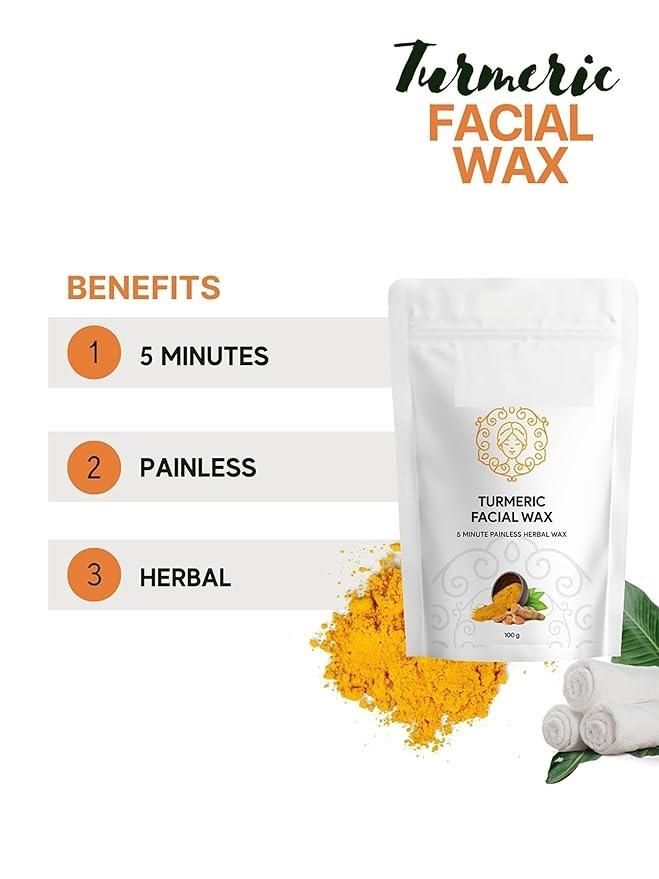 TURMERIC FACIAL WAX - 5 MINUTES PAINLESS HERBAL WAX POWDER [🔥BUY 1 GET 1 FREE]