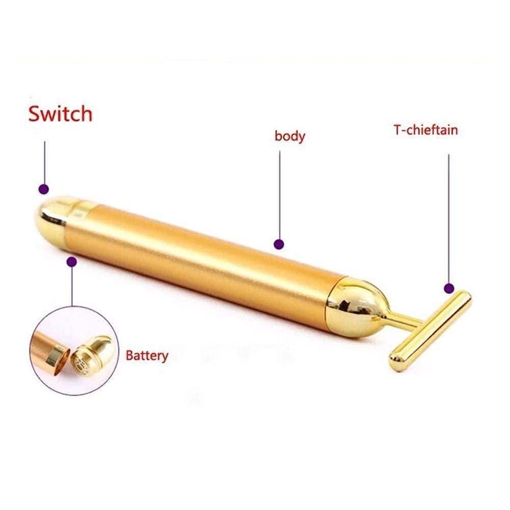 🔥 HOT SALE 🔥 24K Gold T-Shape Vibrating Face Massager 🌟50% OFF🌟🌟
