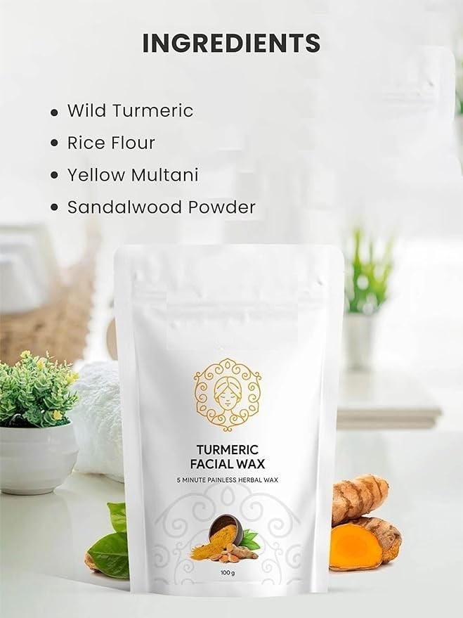 TURMERIC FACIAL WAX - 5 MINUTES PAINLESS HERBAL WAX POWDER [🔥BUY 1 GET 1 FREE]
