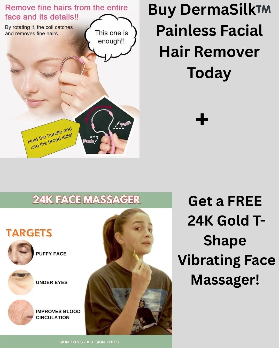 DermaSilk™️ Painless Facial Hair Remover 💛 (Get a FREE 24K Face Massager!)