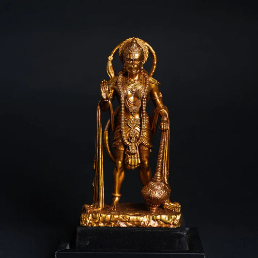 Bahubali King of Sarangpur Hanuman ji Antique Gold (Home Decor, Car Dashboard, Home Temple, Gift)