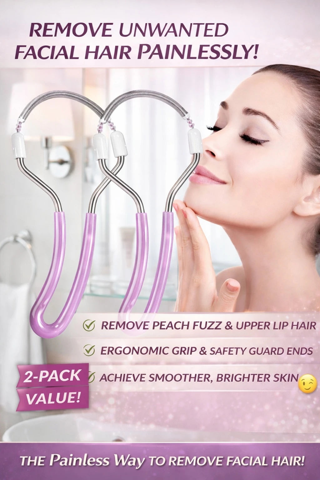 🔥 Hot Selling 🔥 DermaSilk™️ Painless Facial Hair Remover (Buy 1 Get 1 Free) - Pack Of 2