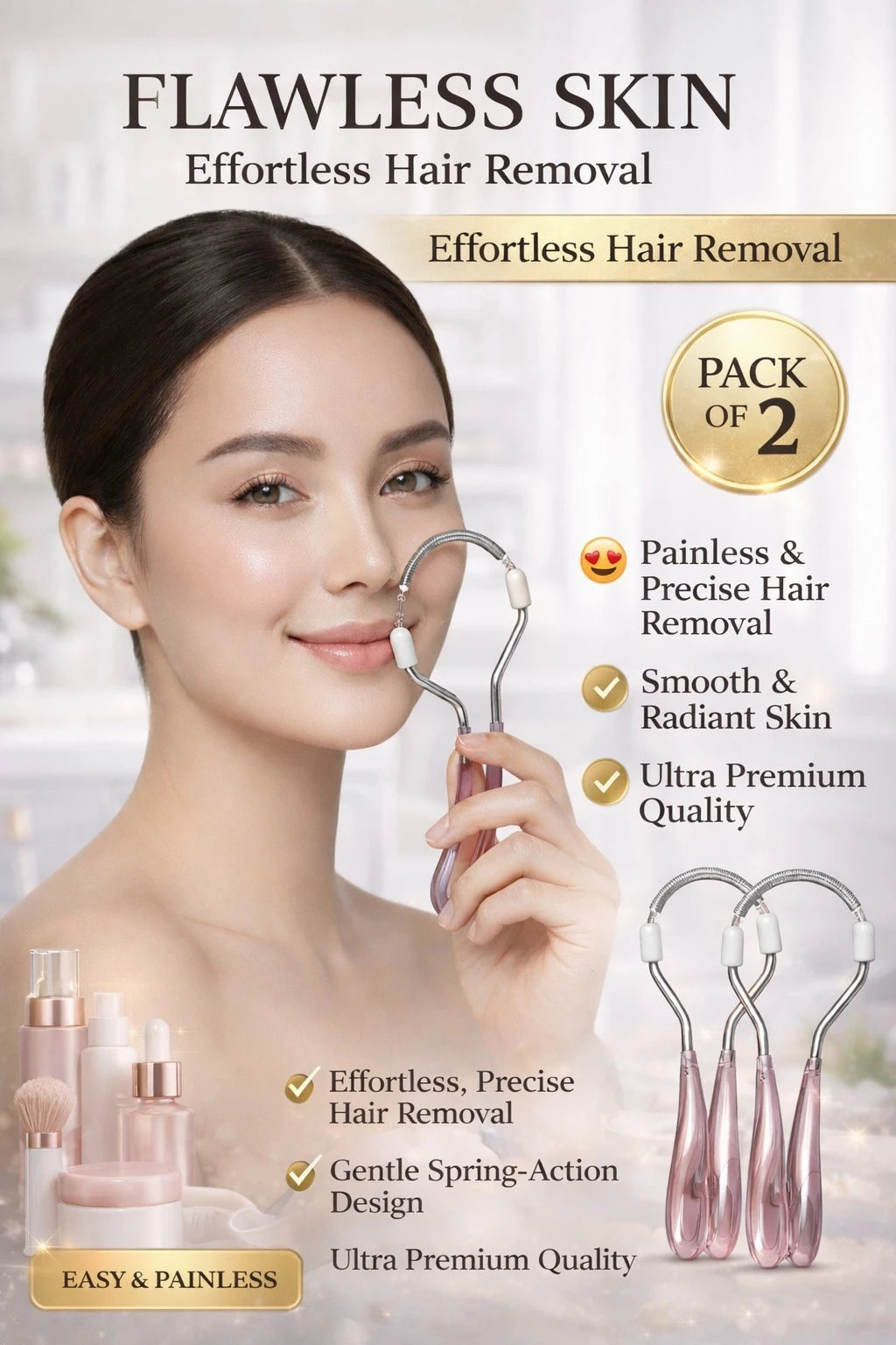 🔥 Hot Selling 🔥 DermaSilk™️ Painless Facial Hair Remover (Buy 1 Get 1 Free) - Pack Of 2