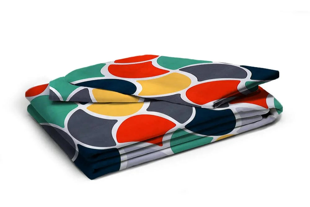 Premium Elastic Fitted Double Bedsheet with 2 Pillow Covers