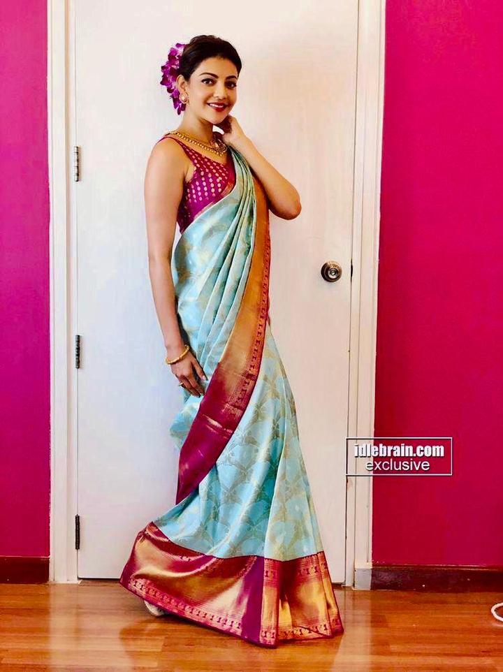 Kala Niketan Sky Blue Stylish Soft Saree With Attached Blouse for Woman