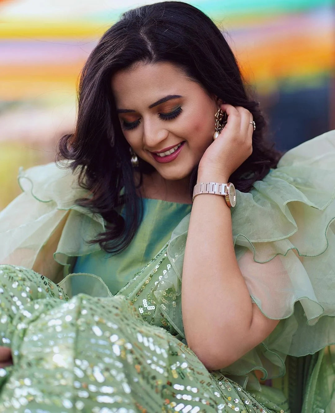 Kala Niketan Fantastic Looking Stylist Designer Green Saree