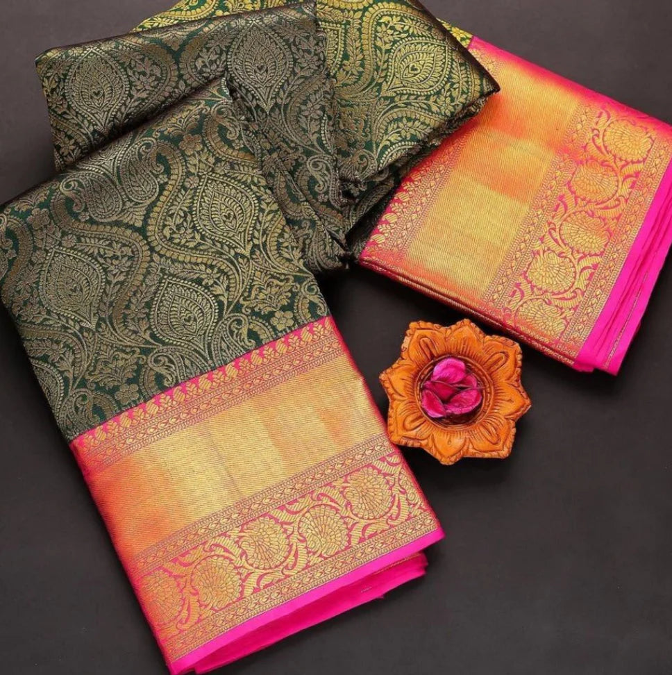 Kala Niketan Chanderi Archaic Traditional Kanchi Soft Silk Saree With Attached Blouse Sale - Srivalli Saree