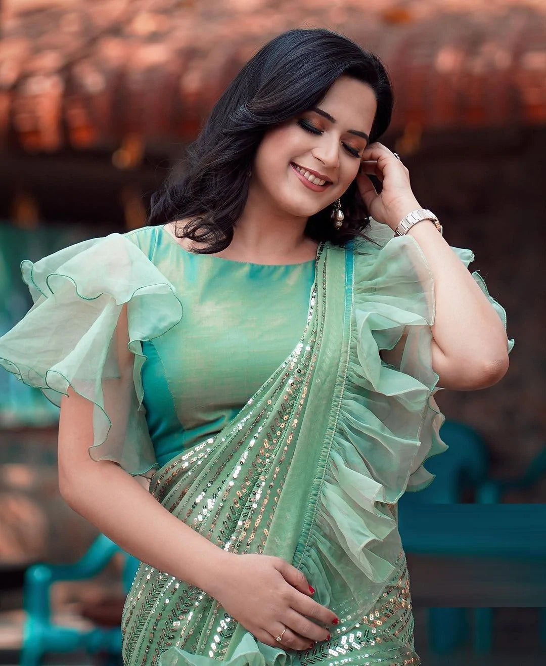 Kala Niketan Fantastic Looking Stylist Designer Green Saree