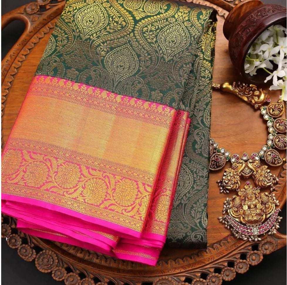Kala Niketan Chanderi Archaic Traditional Kanchi Soft Silk Saree With Attached Blouse Sale - Srivalli Saree