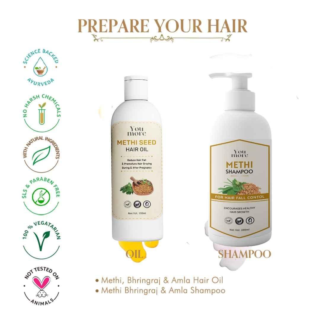 🌟Flash SALE🌟 Imported Natural Methi Seed hair growth & Anti Hair Fall Shampoo with 🔥Free Hair growth Oil 🔥
