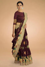 Kala Niketan Spring Flowers Multi Colored Partywear Designer Pure Silk Saree