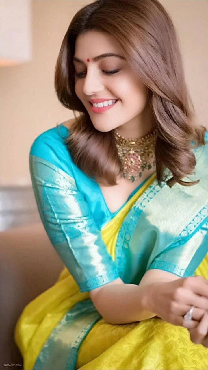 Kala Niketan Yellow Color Silk Rich Pallu & Contrast Border Saree