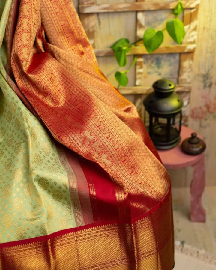 Kala Niketan Traditional Kanchi Soft Silk Saree With Attached Blouse