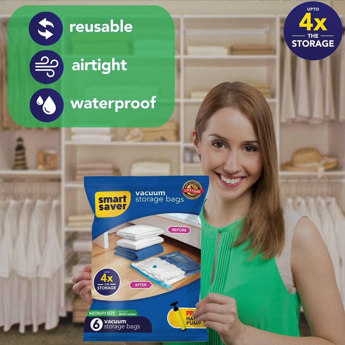 Reusable Vacuum Ziplock  Sealer Bag for Travel & Pump ⭐️⭐️⭐️⭐️⭐️ (5891+)