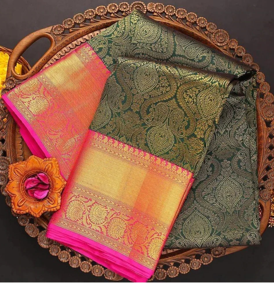 Kala Niketan Chanderi Archaic Traditional Kanchi Soft Silk Saree With Attached Blouse Sale - Srivalli Saree