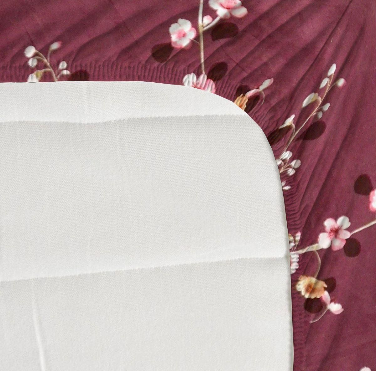 Glace Cotton Printed Elastic Fitted Double Bedsheets