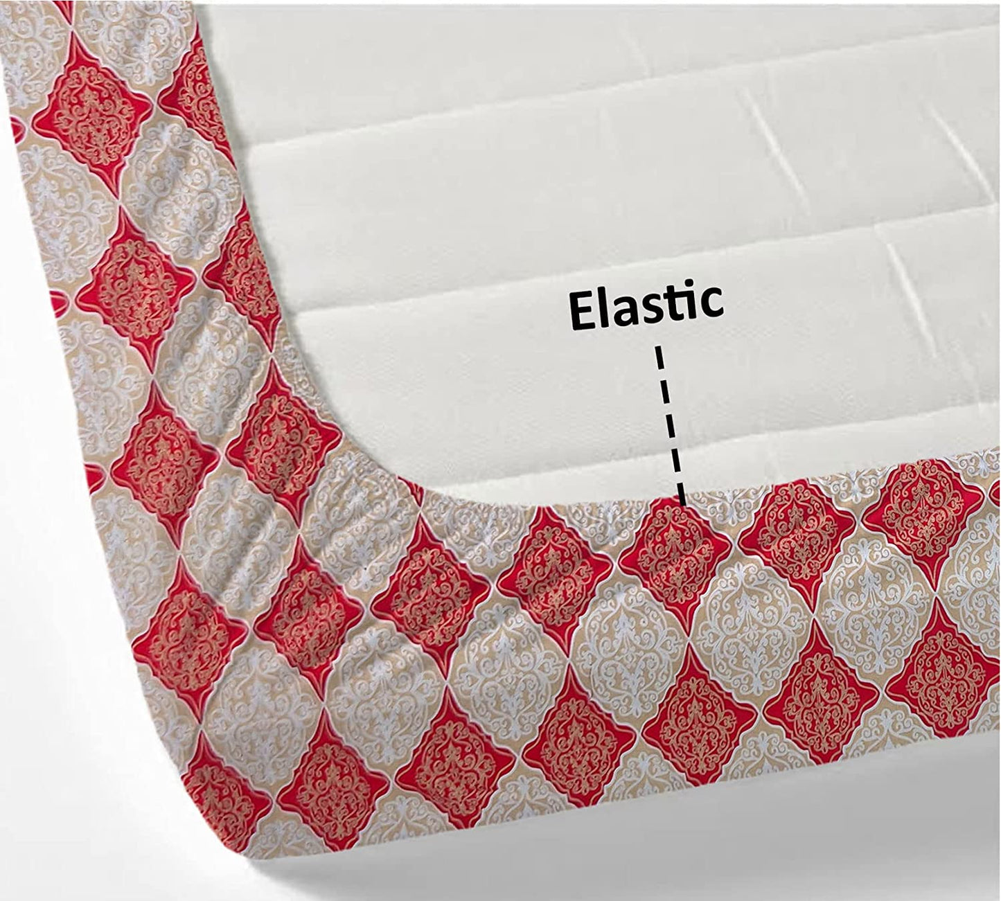 Premium Elastic Fitted King Size Double Bedsheet with 2 Pillow Covers
