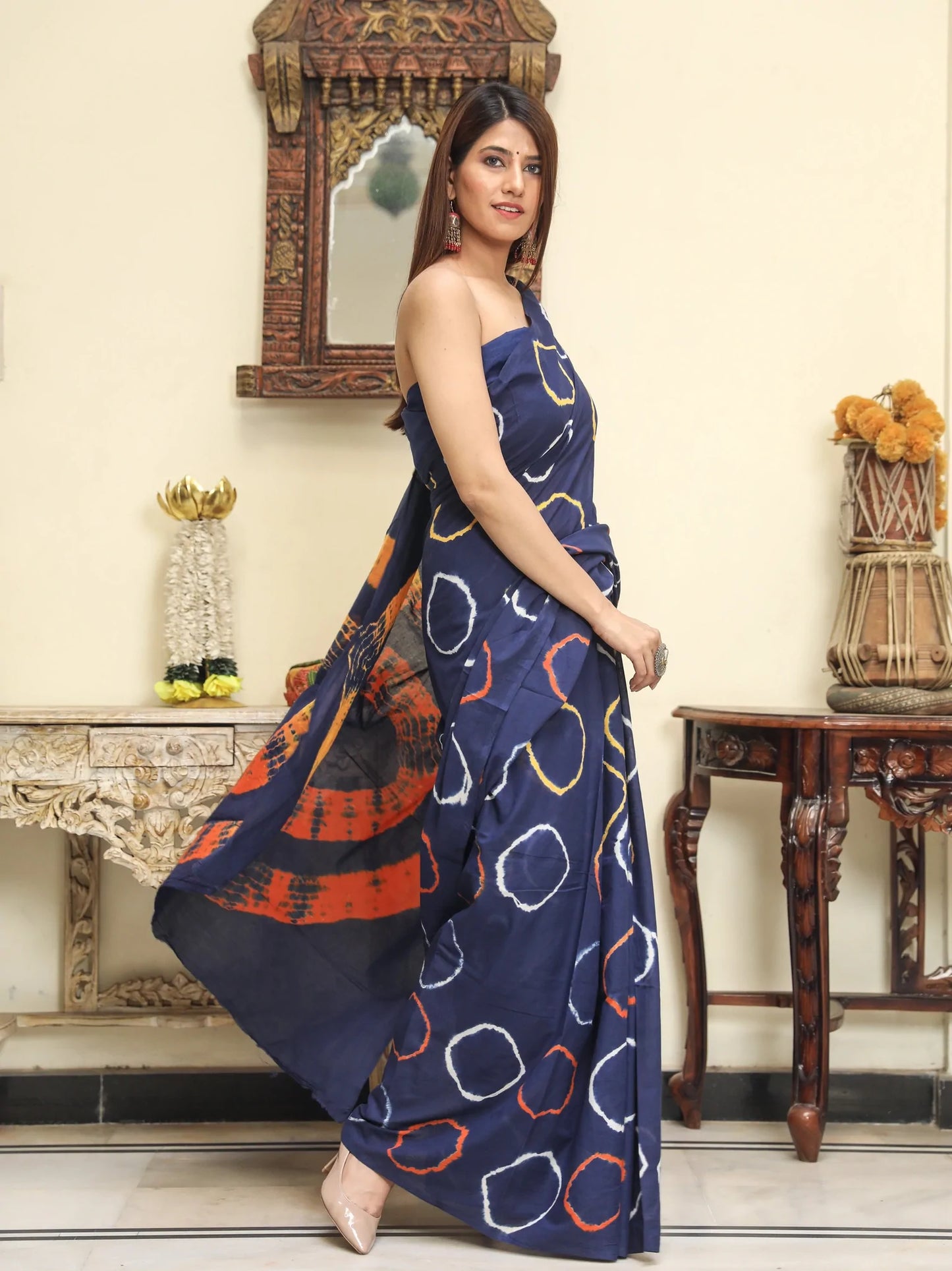Kala Niketan Mulmul Cotton Designer Latest Fashion Handblock Print Saree with Blouse