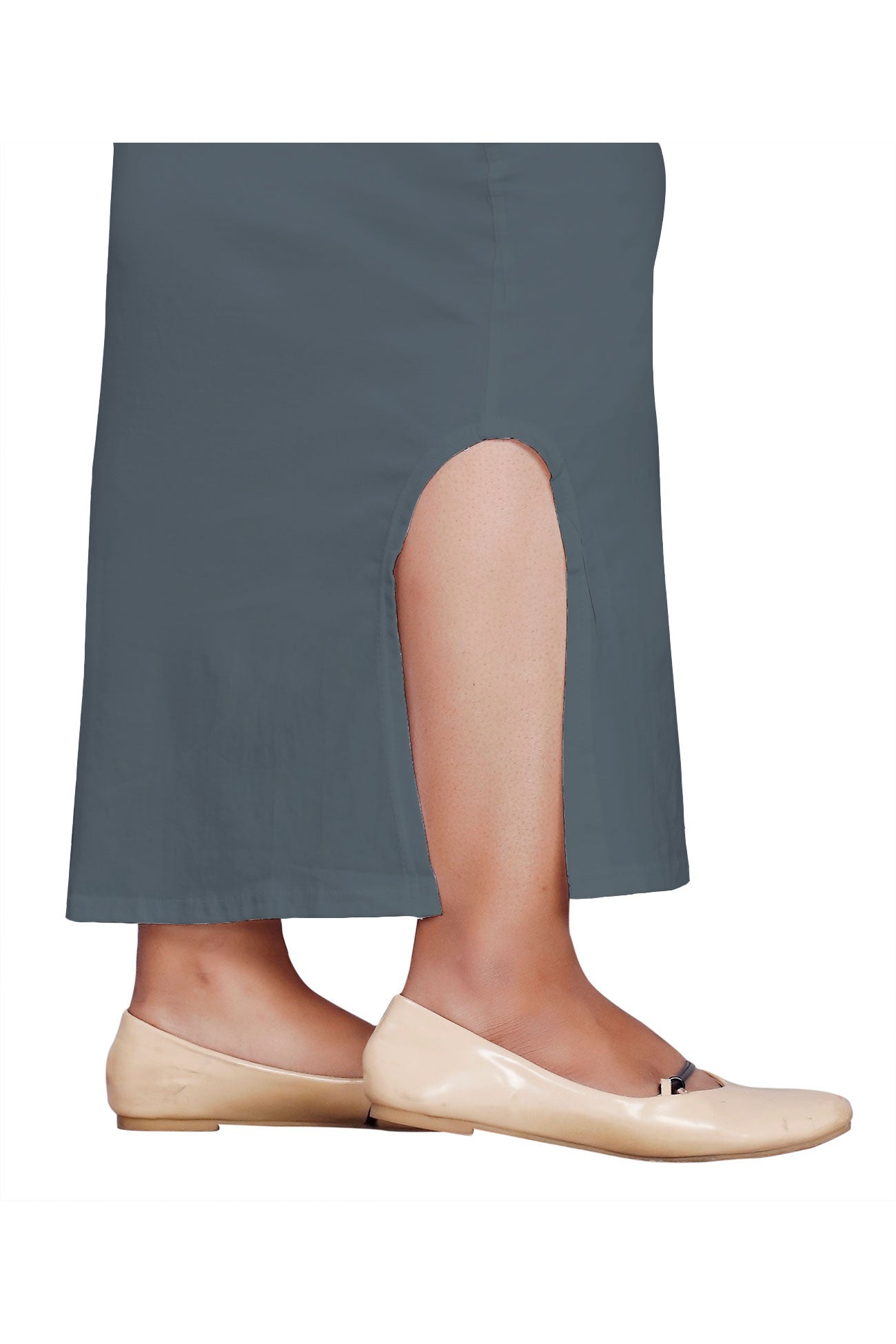 Women Saree Shapewear with Side Slit in Grey (Petticoat)