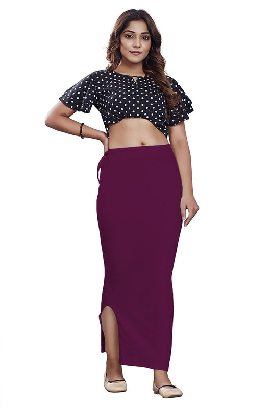 Women Saree Shapewear with Side Slit in Magenta (Petticoat)