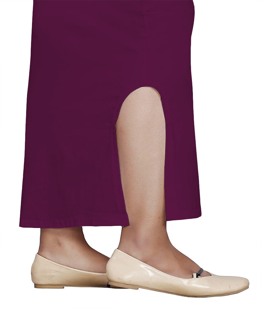 Women Saree Shapewear with Side Slit in Magenta (Petticoat)