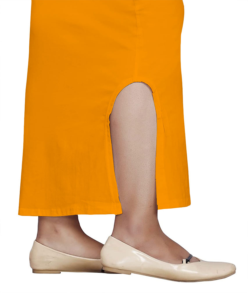 Women Saree Shapewear with Side Slit in Mustard (Petticoat)