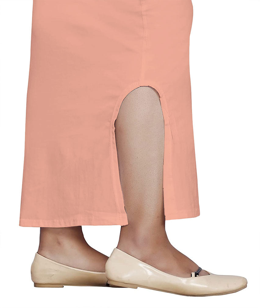 Women Saree Shapewear with Side Slit in Peach (Petticoat)