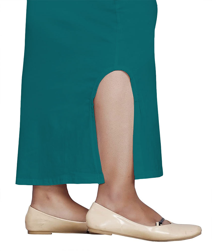 Women Saree Shapewear with Side Slit in Peacock (Petticoat)