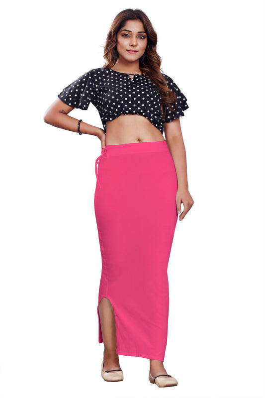 Women Saree Shapewear with Side Slit in Pink (Petticoat)
