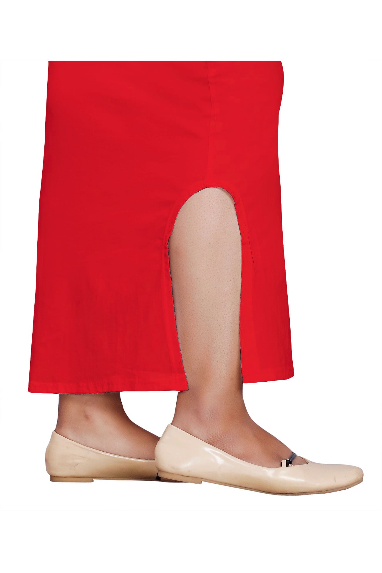Women Saree Shapewear with Side Slit in Red (Petticoat)