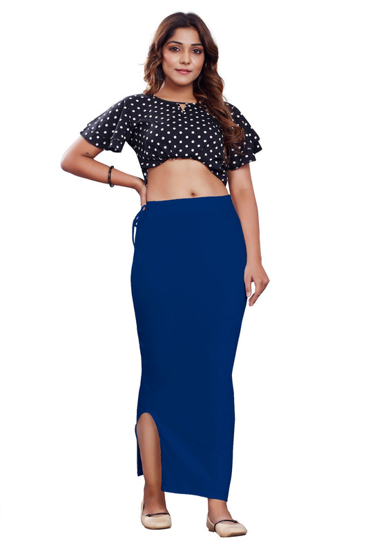 Women Saree Shapewear with Side Slit in Royal Blue (Petticoat)