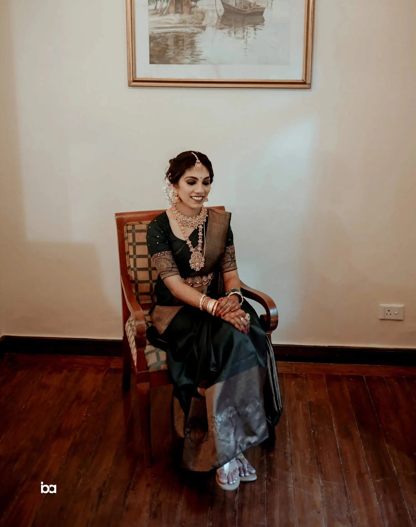 Kala niketan Fashionable Green Wedding Silk Saree