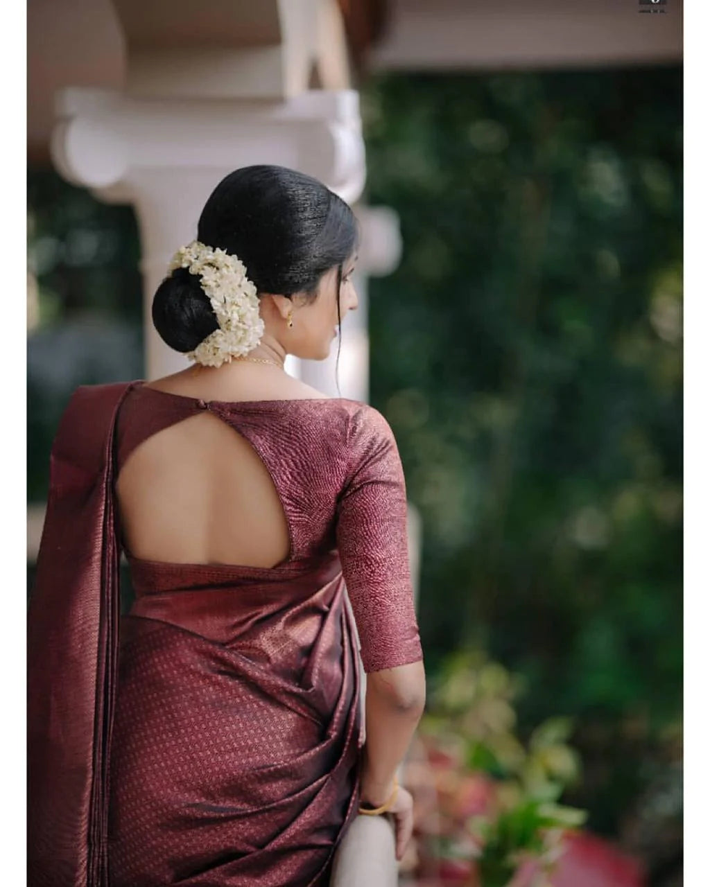 Kala Niketan Hypnotic Wine Soft Banarasi Silk Saree With Intricate Blouse Piece